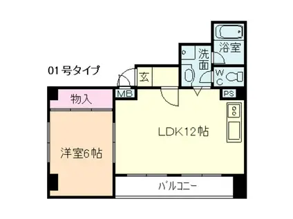 ヴィラシティ塚本(1LDK/3階)の間取り写真