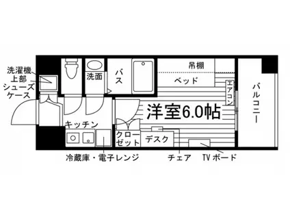 学生会館 NNB九大スクエア(1K/11階)の間取り写真