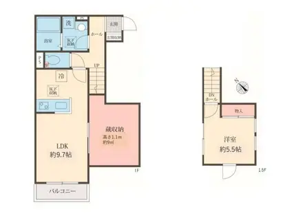 アネックス相模が丘(1LDK/1階)の間取り写真