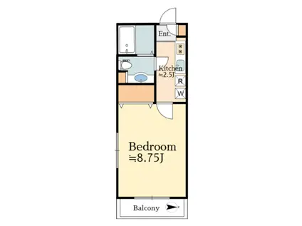 サァラ多摩平(1K/2階)の間取り写真