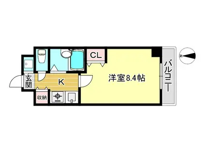 アローズマンション(1K/1階)の間取り写真