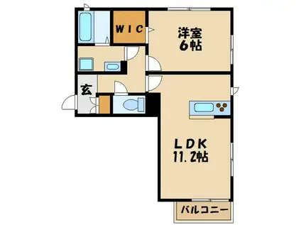 プロムナード桜台II(1LDK/2階)の間取り写真