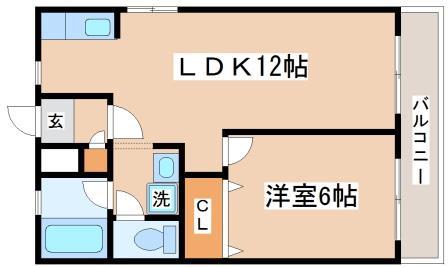 YKハイツ高丸(1LDK/2階)の間取り写真