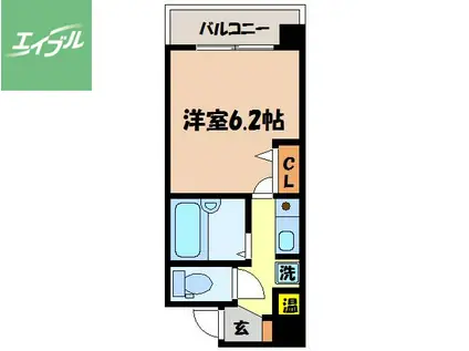 グランピアマンション長崎(1K/4階)の間取り写真