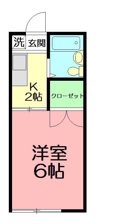 リュミエール湘南(1K/1階)の間取り写真