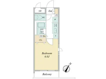 プライムアーバン行徳駅前(1K/4階)の間取り写真