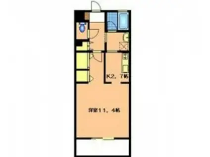 広島高速交通アストラムライン 古市駅(広島) 徒歩9分 3階建 築24年(1K/1階)の間取り写真