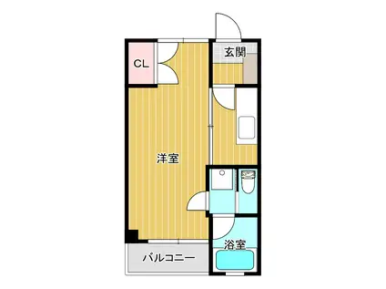 パールハイツ(1K/3階)の間取り写真