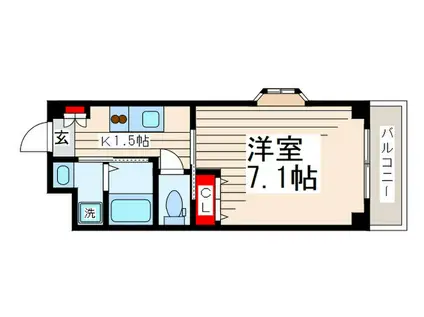 阿部ビル第一グリーンハイツ(1K/3階)の間取り写真