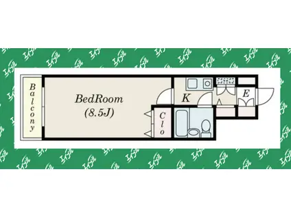 ラウムズ富士見町(1K/10階)の間取り写真