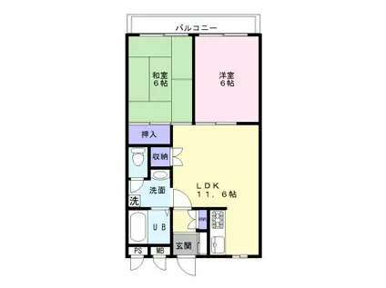 メゾン・ド・ゼフィール(2LDK/3階)の間取り写真