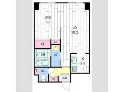 パークヒルズ山鼻(1LDK/5階)の間取り写真