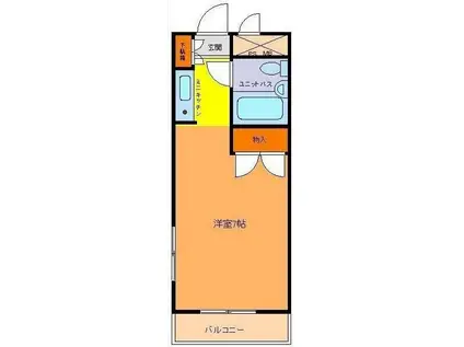 日興パレス神楽坂(ワンルーム/1階)の間取り写真