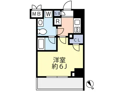 グランヴァン元住吉(1K/2階)の間取り写真