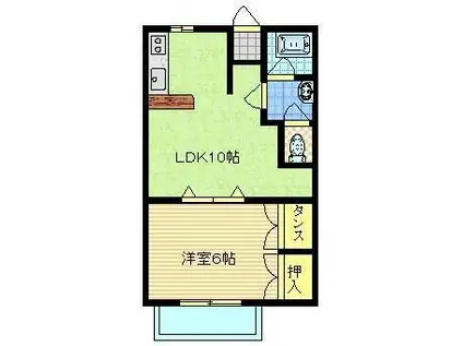 エクセルアイ(1LDK/2階)の間取り写真