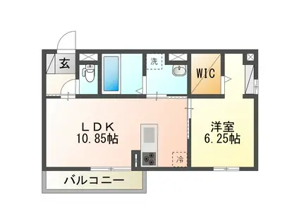 ＪＲ内房線 五井駅 徒歩25分 3階建 築4年(1LDK/3階)の間取り写真