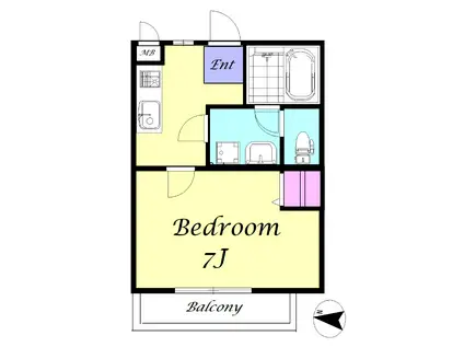 パークサイド光(1K/1階)の間取り写真