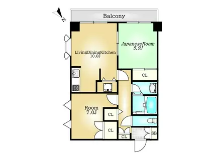 アイランド大崎(2LDK/5階)の間取り写真