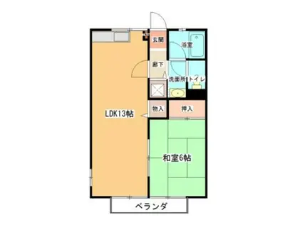 シティハイム栄(1LDK/2階)の間取り写真