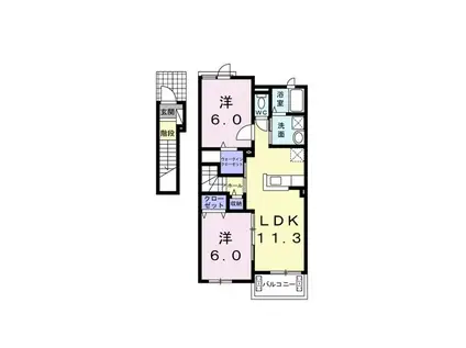 グレイス ヌーヴォー S(2LDK/2階)の間取り写真