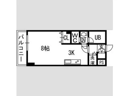PRIME URBAN北14条(1K/8階)の間取り写真