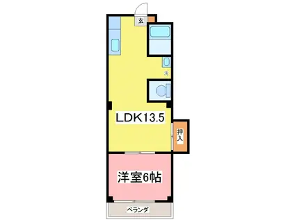 ダイワエステートビル(1LDK/3階)の間取り写真