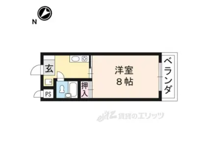 クローバーハイツⅡ(1K/5階)の間取り写真