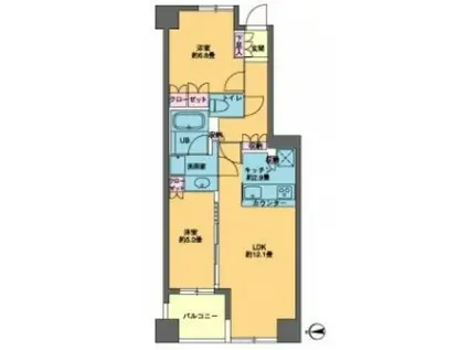 カスタリア東日本橋(2LDK/6階)の間取り写真