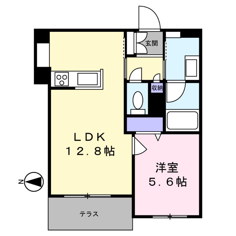 シャーメゾン静永(1LDK/1階)の間取り写真