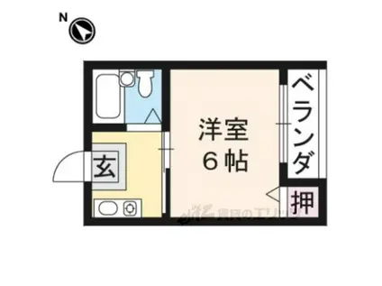 新山荘(1K/2階)の間取り写真