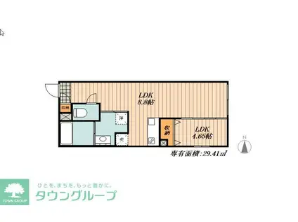 LUORE黒川(1LDK/5階)の間取り写真