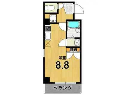 セジュールヤマナカ(ワンルーム/3階)の間取り写真