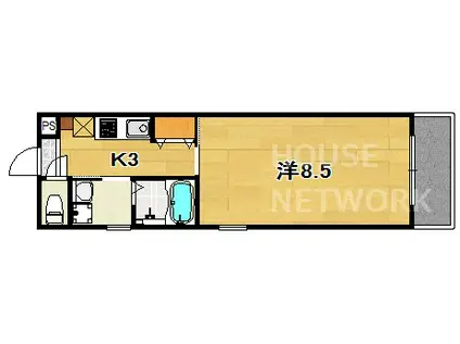 エクセル奏(1K/2階)の間取り写真