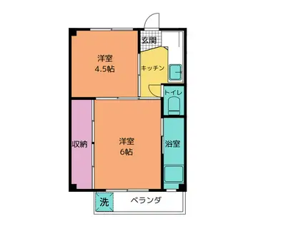 ビレッジハウス松森2号棟(2K/4階)の間取り写真