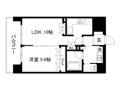 リーガル京都河原町五条Ⅱ(1LDK/6階)の間取り写真