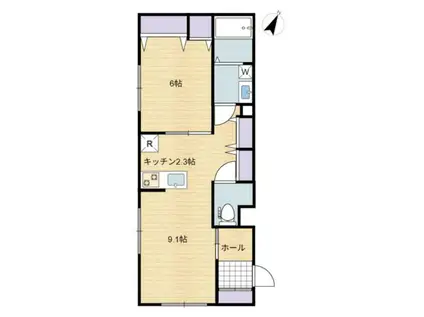 カシェット・デ・ミリカ(1LDK/1階)の間取り写真