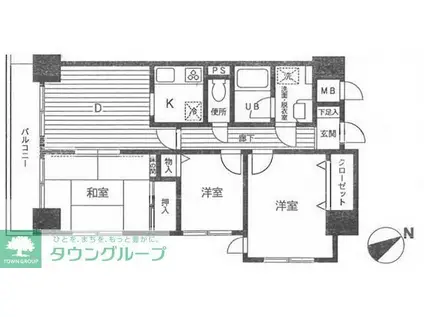 ダイアパレス鶴見中央(3DK/4階)の間取り写真