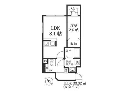 MODERNPALAZZO 山王GROW(1LDK/5階)の間取り写真
