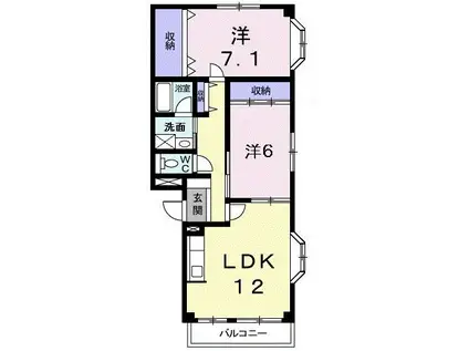 ソレアードニシキ(2LDK/1階)の間取り写真