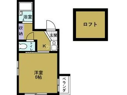 ボンジュールビル(1SK/4階)の間取り写真