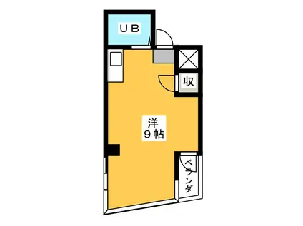 アイメイトヒル(ワンルーム/2階)の間取り写真