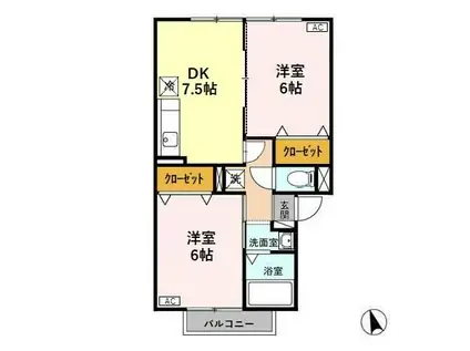 アドニスT・M353(2DK/2階)の間取り写真