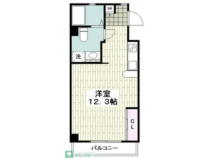 グランメール(ワンルーム/2階)の間取り写真