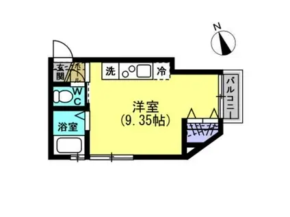 クオーレ米ヶ袋I(ワンルーム/2階)の間取り写真