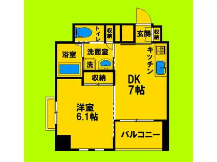 ソアエサカイースト(1DK/5階)の間取り写真
