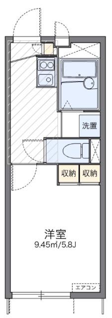レオパレス七国レオン(1K/1階)の間取り写真