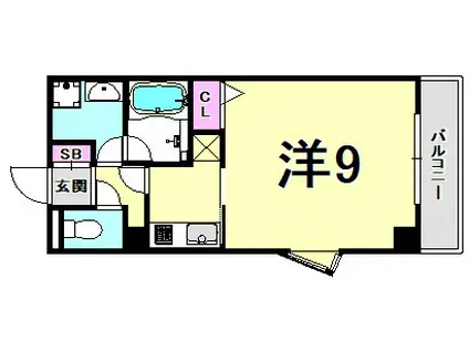 タカマツ神戸駅南通(1K/6階)の間取り写真