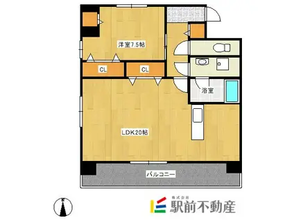 タワーマンション・シーザリオン(1LDK/6階)の間取り写真