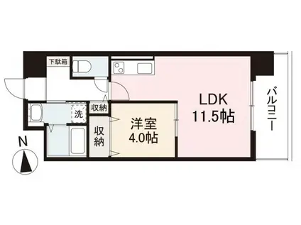 LALA CHANTER(1LDK/5階)の間取り写真