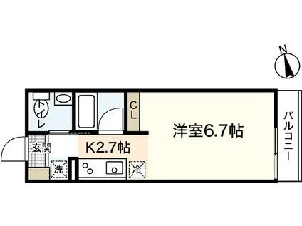 PERFETTO(1K/2階)の間取り写真